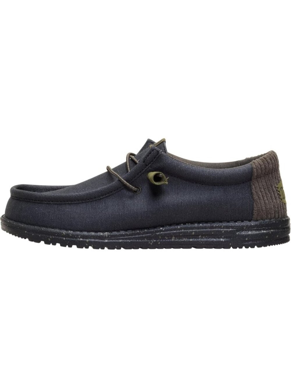Heydude Men's Waxed Black Round Toe Breathable Flexible Casual Slip On Loafers